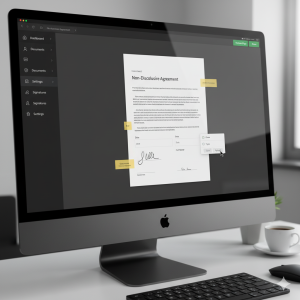 Aplikacja Sigillum Sign na ekranie komputera, okno podpisywania dokumentu elektronicznego